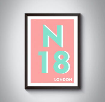 N18 Upper Edmonton London Postcode Typography Print, 10 of 10