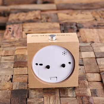 Personalised Wood Quartz Alarm Clock With Engraving, 2 of 3