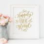 'Happily Ever Home' New Home Foil Print Wall Art, thumbnail 1 of 2