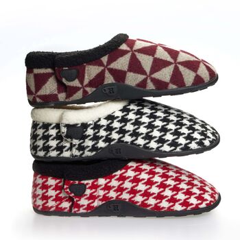 Ronnie Burgundy Geometric Pattern Mens Slippers Indoor/Garden Shoes, 10 of 10