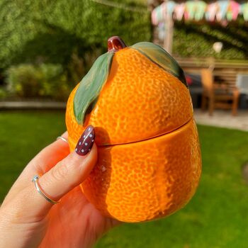 Candle In Orange Shaped Pot With Lid, 5 of 6