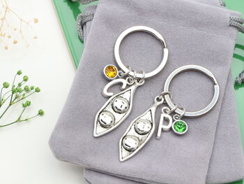 Pair Of Two Peas In A Pod Matching Keyrings, 7 of 10