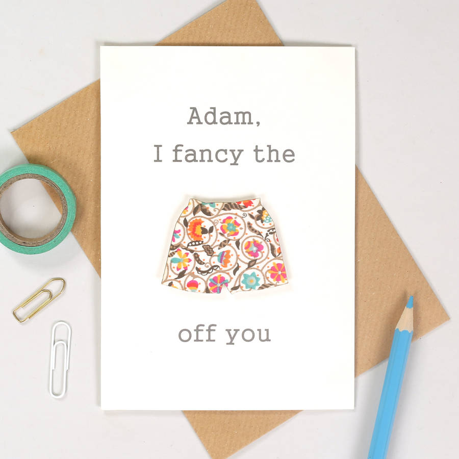 I Fancy The Pants Off You Valentine's Boxer Shorts Card By Bombus