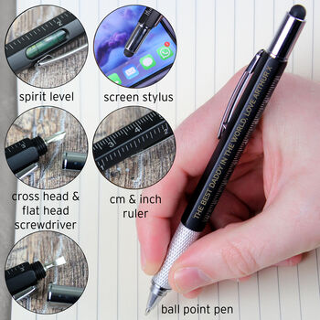 Gifts For Men Personalised Multi Tool Pen For Him, 5 of 10
