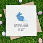 Personalised Happy Easter Pom Pom Bunny Rabbit Card, thumbnail 1 of 4