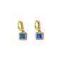 Square Opal Diamante 24k Gold Plated Huggies Earrings, thumbnail 1 of 7