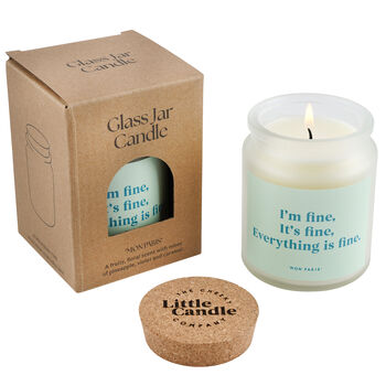 Funny Stress Relief Candle • “I’m Fine. It’s Fine. Everything Is Fine.” • Scented Glass Jar Candle • Gift For Her • Co Worker • Gift, 3 of 4