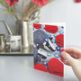 Badgers And Roses Greeting Card, thumbnail 2 of 2