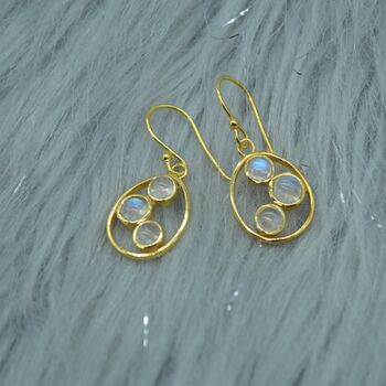 Rainbow Moonstone Earrings: Gold Or Silver Drop, 12 of 12