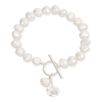 Vita Pearl Bracelet With Silver Cherry Blossom Charm, 2 of 3