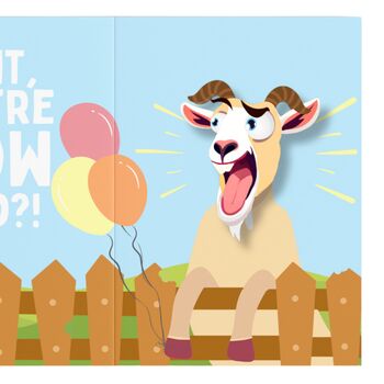 How Old! Screaming And Shaking Funny Birthday 3D Goat Sound Card, 6 of 11