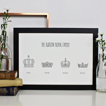Royal Crown Personalised Family Tree Prints, 4 of 9