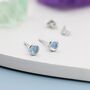 Sterling Silver Tiny Aquamarine Stud Earrings, thumbnail 5 of 12