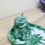 Emerald Green Bear Incense Stick Holder Burner, thumbnail 4 of 6