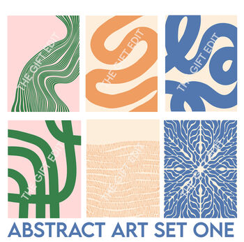 Set Of Six Abstract Art Themed Prints Bundle, 5 of 10
