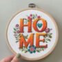 Home Four Letter Floral Modern Cross Stitch Kit, thumbnail 1 of 2