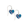 Scottish Blue Upcycled Tartan Heart Earrings, thumbnail 1 of 2