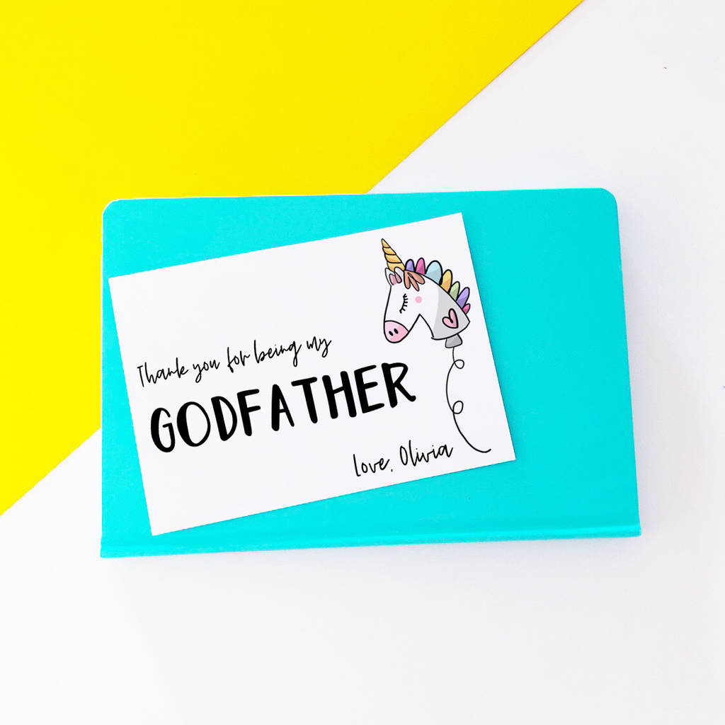 Thank You For Being My Godfather Card By Snappy Crocodile Designs ...