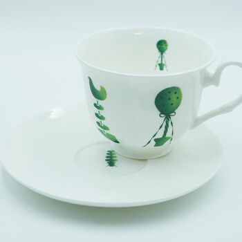 Topiary Hand Decorated Bone China Tea Cup And Saucer, 6 of 6