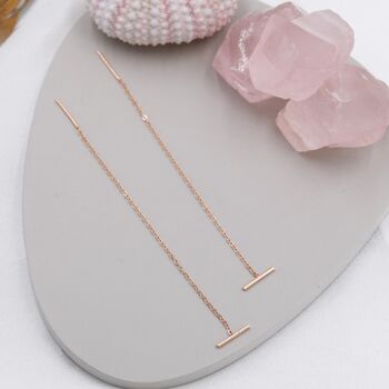 Sterling Silver Minimalist Bar Ear Threader, 4 of 12