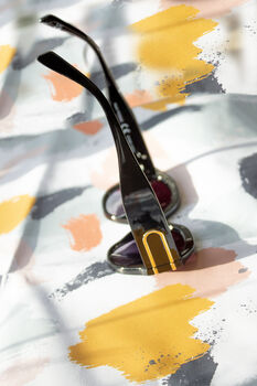 Black Circle Arm Detail Oversize Sunglasses, 4 of 6