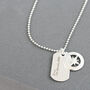 Compass Coordinates Dog Tag Silver Necklace, thumbnail 6 of 11