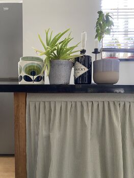 Green Stripes Hook And Loop Sink Skirt, Bespoke Under Cabinet Curtain, 7 of 7
