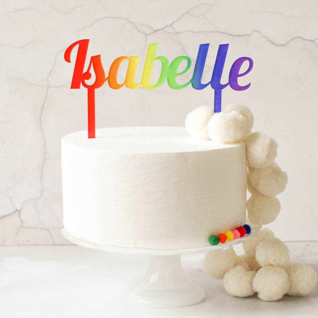 Personalised Cake Topper, Rainbow, 1 of 6