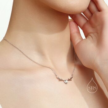 Sterling Silver Stag Deer With Moonstone Necklace, 3 of 11