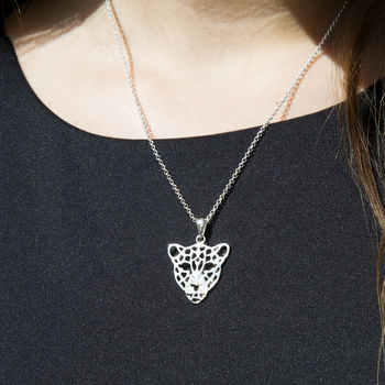 Sterling Silver Leopard Necklace, 2 of 4