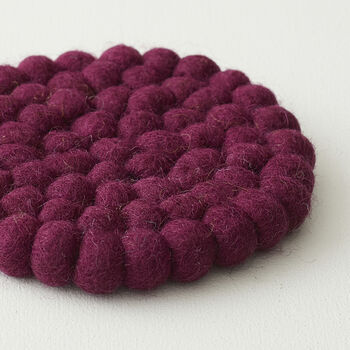 Fair Trade Handmade Eco Felt Ball Coaster, 7 of 12