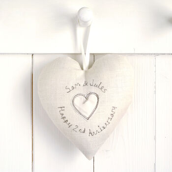 Personalised 25th Silver Wedding Anniversary Heart Gift, 10 of 11
