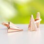 Rose Gold Plated Paper Plane Cufflinks, thumbnail 3 of 9
