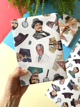 Tv Detective Gift Wrap | 90s Mystery Wrapping Paper, 2 of 8