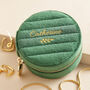 Personalised Quilted Velvet Round Travel Jewellery Case, thumbnail 2 of 6