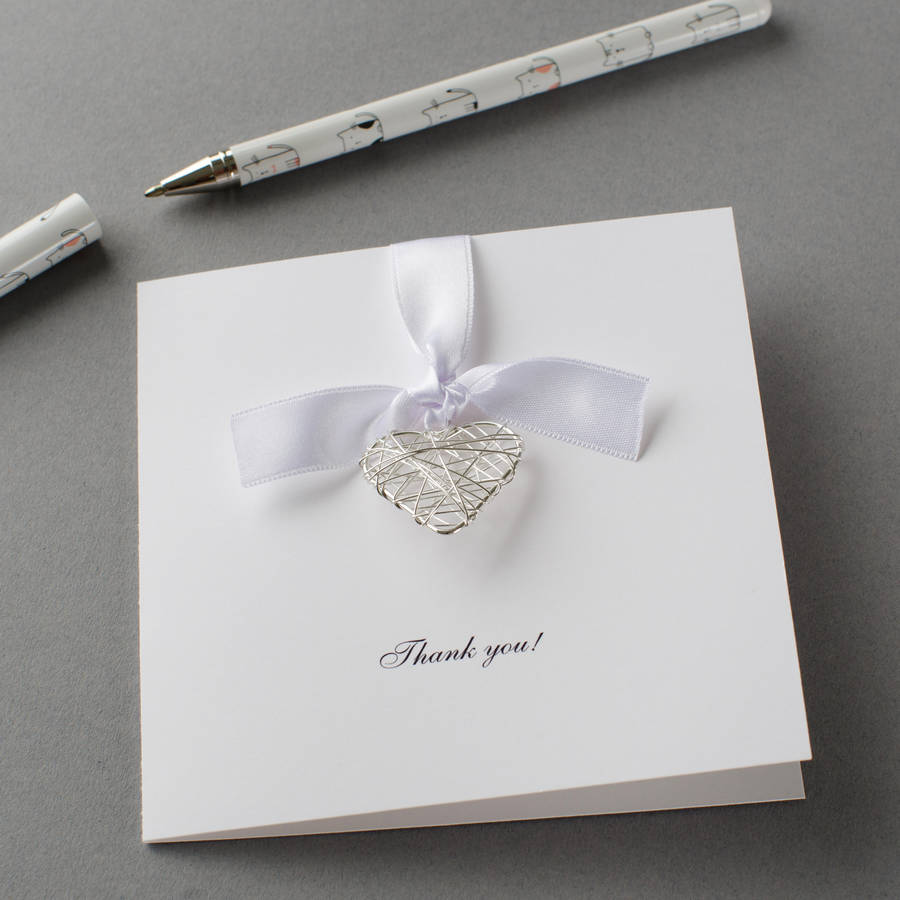 Personalised Thank You Wire Heart Card, 1 of 6