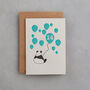 Panda Fourteen Balloons, Birthday Card, thumbnail 1 of 4