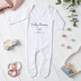 Personalised Baby's First Valentine's Day Babygrow, thumbnail 1 of 9