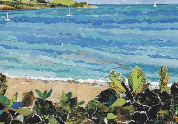 Helford River At Trebah Upcycled Paper Collage Print, 3 of 5