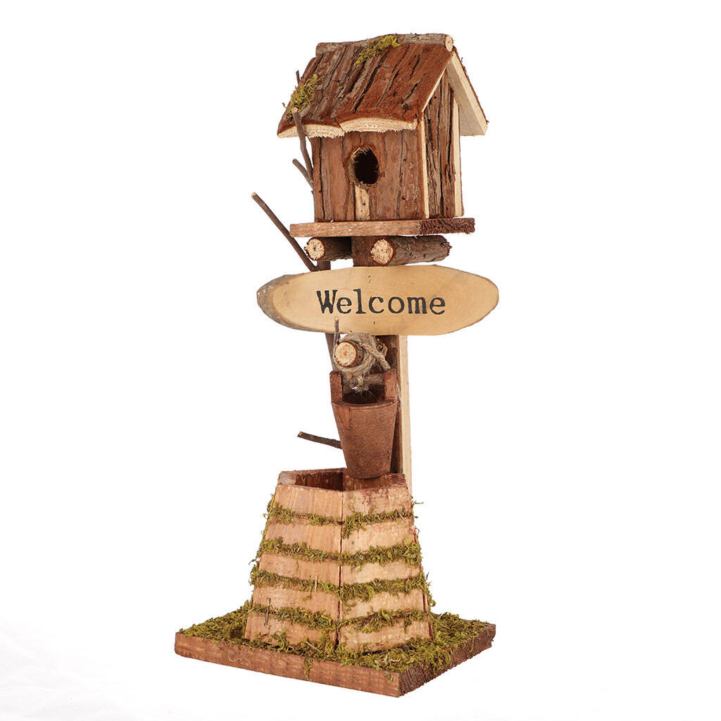 Standing Garden Wishing Well Bird House By Dibor | notonthehighstreet.com