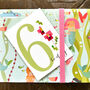 Mini Cross Stitch 6th Birthday Card, thumbnail 1 of 5