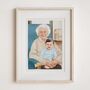 Personalised Grandmother Portrait, Hand Drawn From Photo, Custom Watercolour Artwork, Birthday Or Christmas Gift For Grandma Or Nana, thumbnail 5 of 10