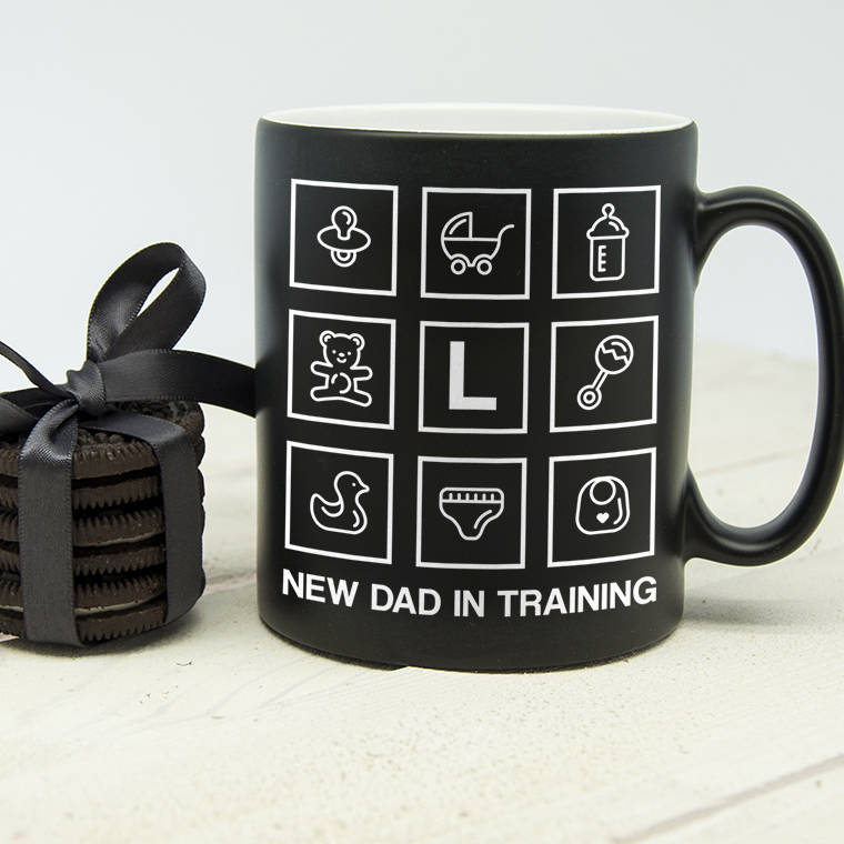 Personalised New Dad In Training Black Matte Mug, 1 of 3