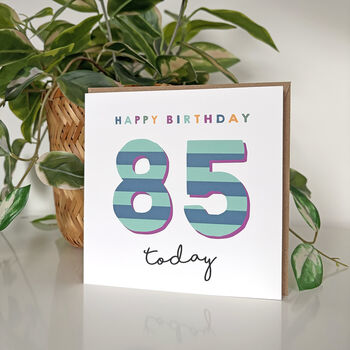 Candy Stripe 85th Birthday Card, 2 of 3