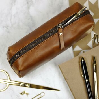 Teacher's Personalised 'Thank You' Leather Pencil Case, 5 of 9