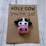 Personalised Age Cow Crochet Birthday Card Handmade, thumbnail 7 of 12