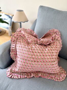 Indian Blockprint Cushion, 2 of 3