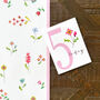Mini Cross Stitch 5th Birthday Card, thumbnail 1 of 5