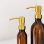 Refillable Amber Bottle With Brass Gold Metal Pump, thumbnail 2 of 6