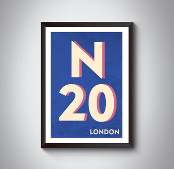 N20 Barnet London Postcode Typography Print, 10 of 10